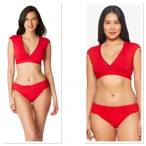 Bleu Rod Beattie Other - Bleu Rod Beattie Behind The Seams Crop Bikini Top Size 14 and Kore Sarong Hipste